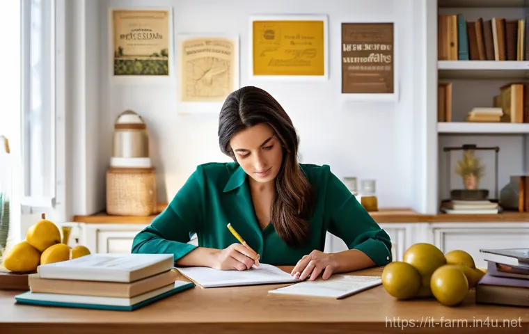 농산물품질관리사 시험 전 마지막 점검 사항 - **Prompt:** A highly organized and illuminated study desk in an Italian professional's home office. ...