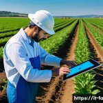 Home 19 농산물품질관리사 전문성 강화 방법 - A modern Italian agricultural field featuring integrated quality control systems: a professional far...